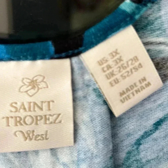 St. Tropez Tank top tunic, blue size 3x - Picture 2 of 4